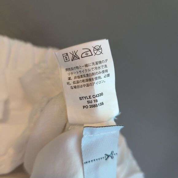 J Crew Seaside Linen Blend Pants Womens 4 White Beach Jogger Elastic Waist - Picture 6 of 8